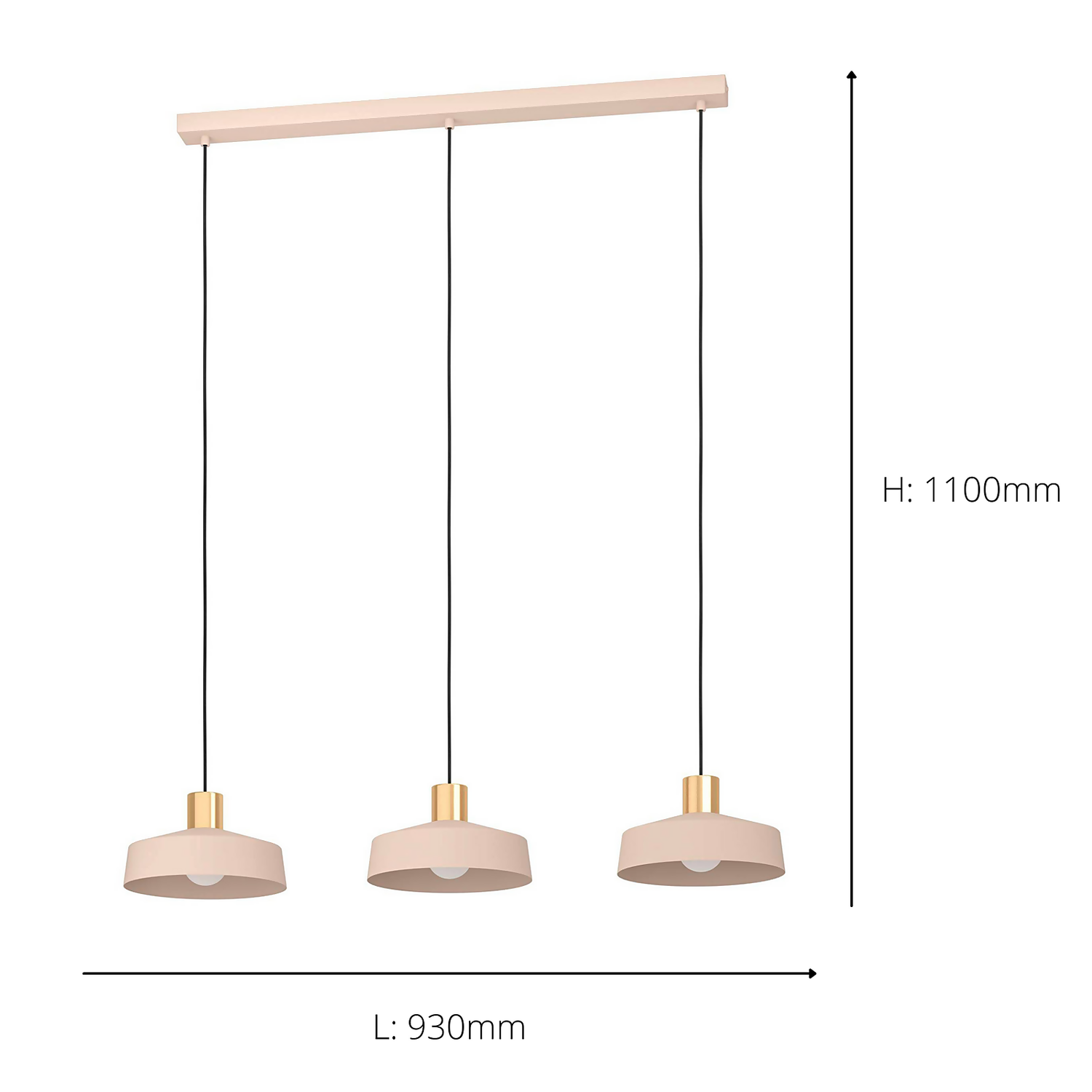 Eglo Valdiola 3 Lamp Diner Bar Light - Brushed Sand - Image 4