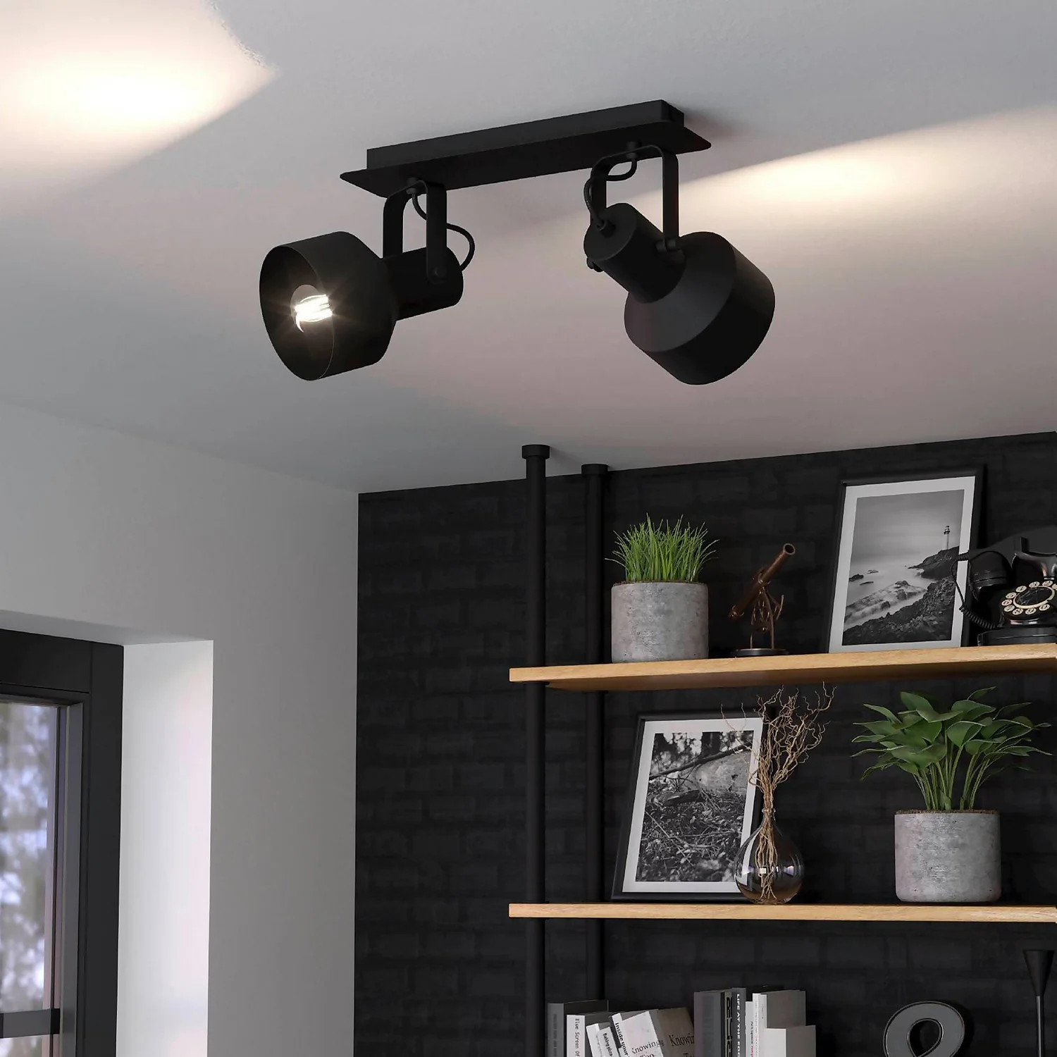 Eglo Casibare 2 Lamp Spotlight - Black