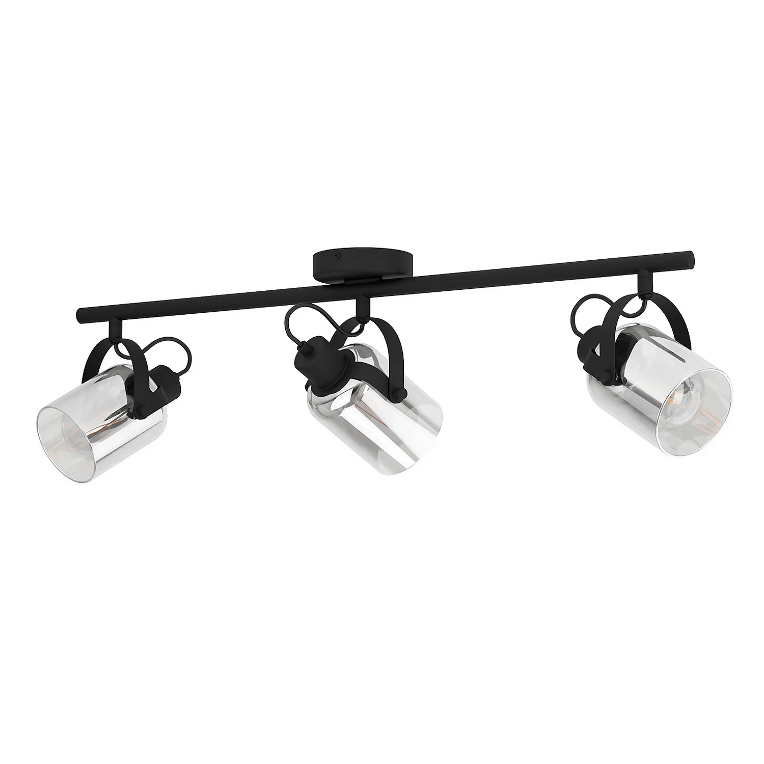 Eglo Berregas 3 Lamp Spotlight - Black & Transparent - Image 2