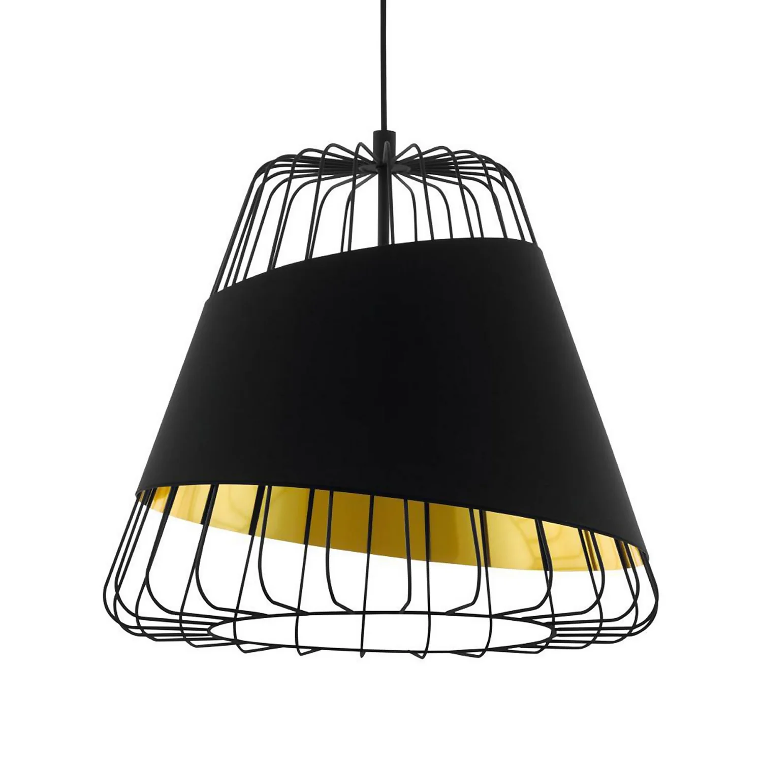 Eglo Austell Pendant Ceiling Light - Black & Gold - Image 3