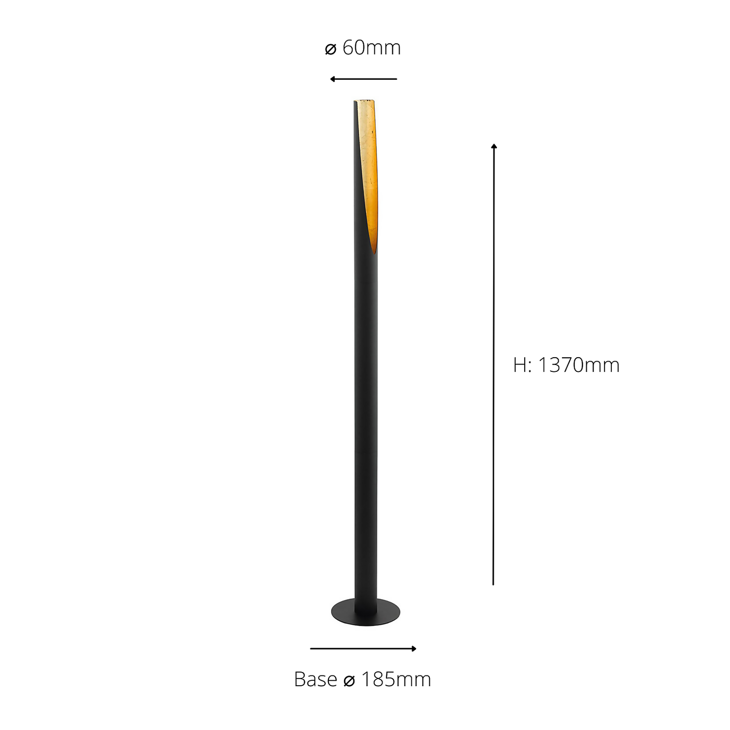 Eglo Barbotto Floor Lamp - Black & Gold - Image 5