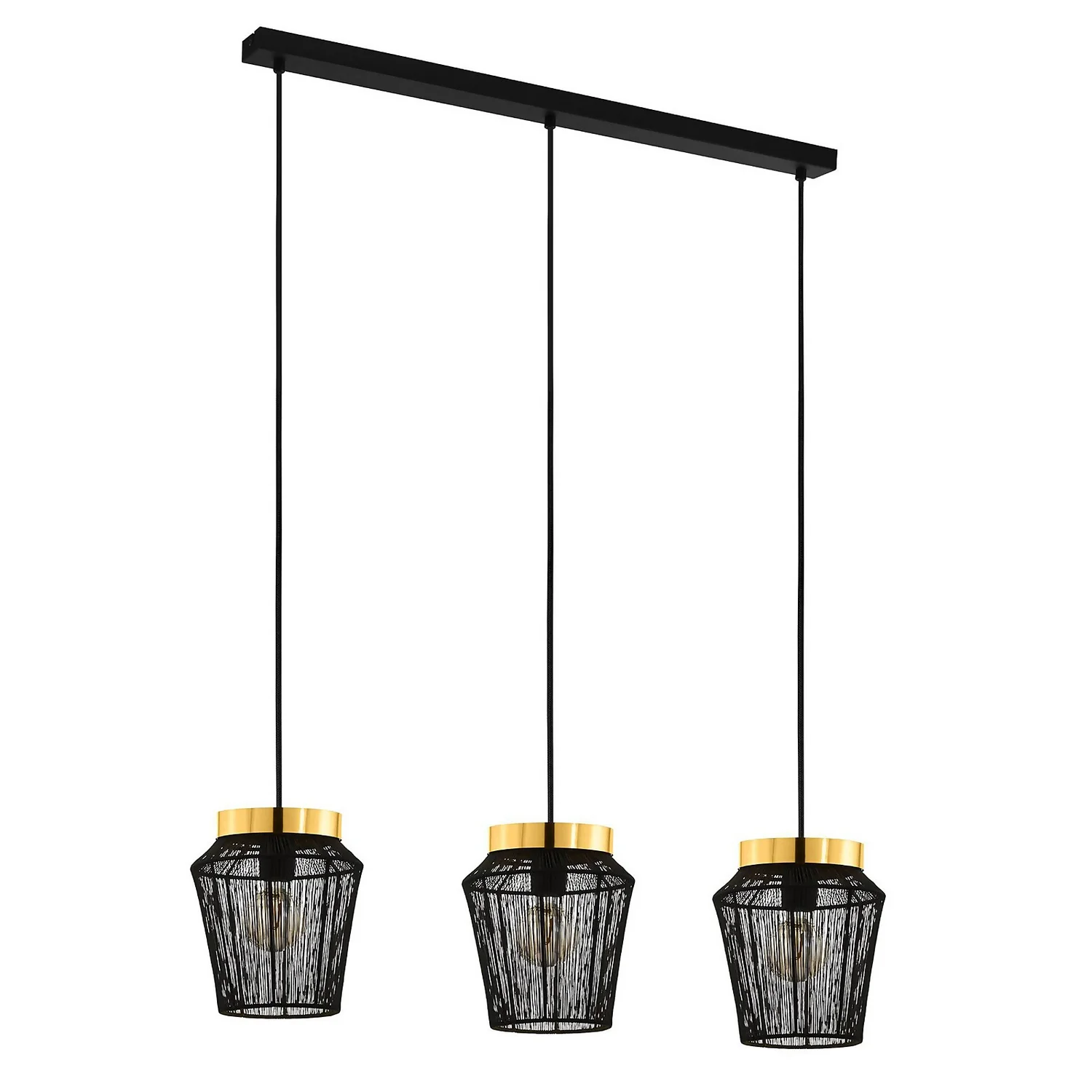 Eglo Escandidos 3 Lamp Diner Bar Light - Black - Image 2