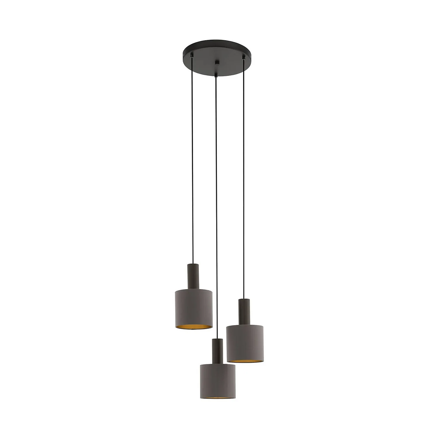 Eglo Concessa 1 3 Lamp Pendant Ceiling Light - Cappuccino & Gold - Image 2