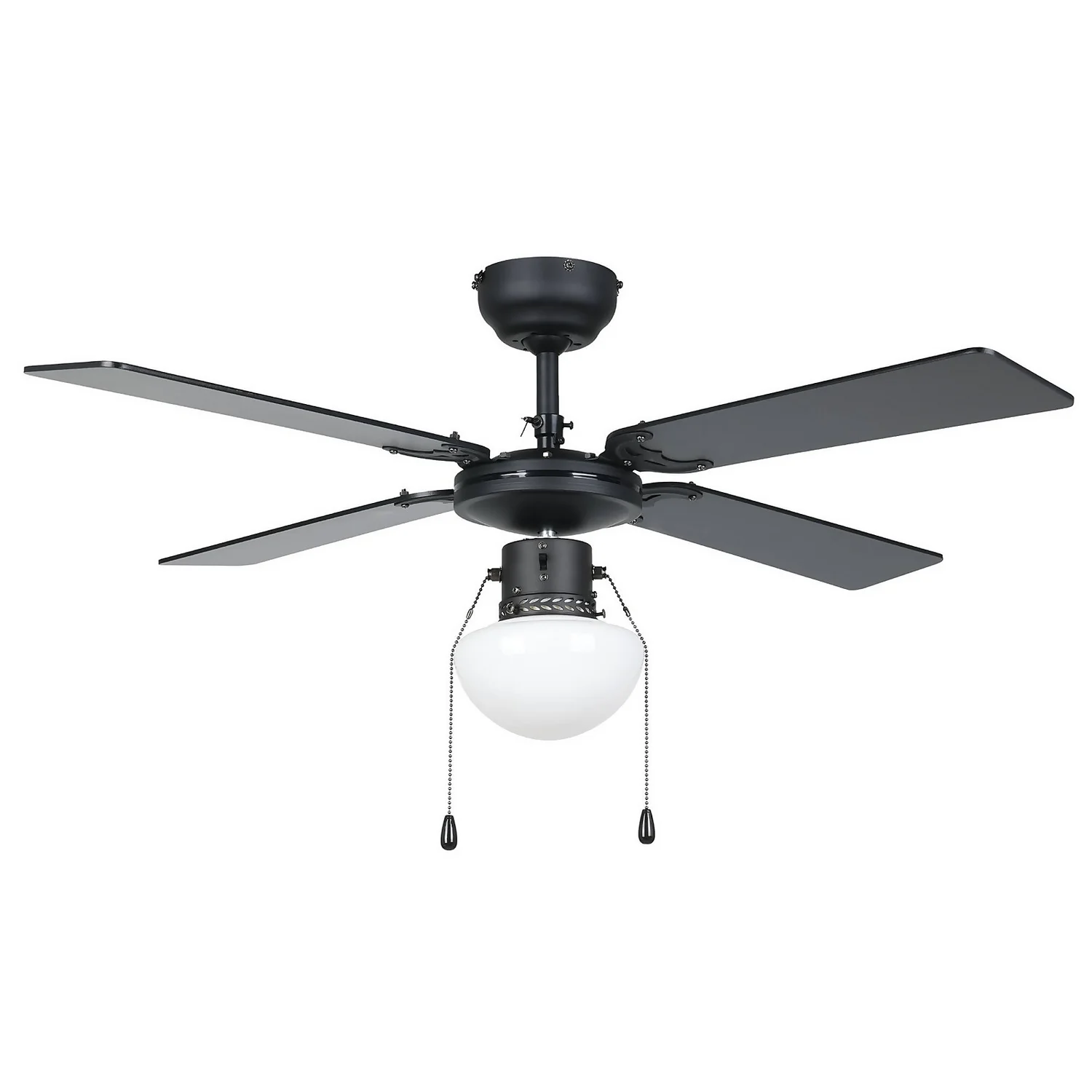 Eglo Fortaleza Ceiling Fan With Light - Matt Black & Wood - Image 2