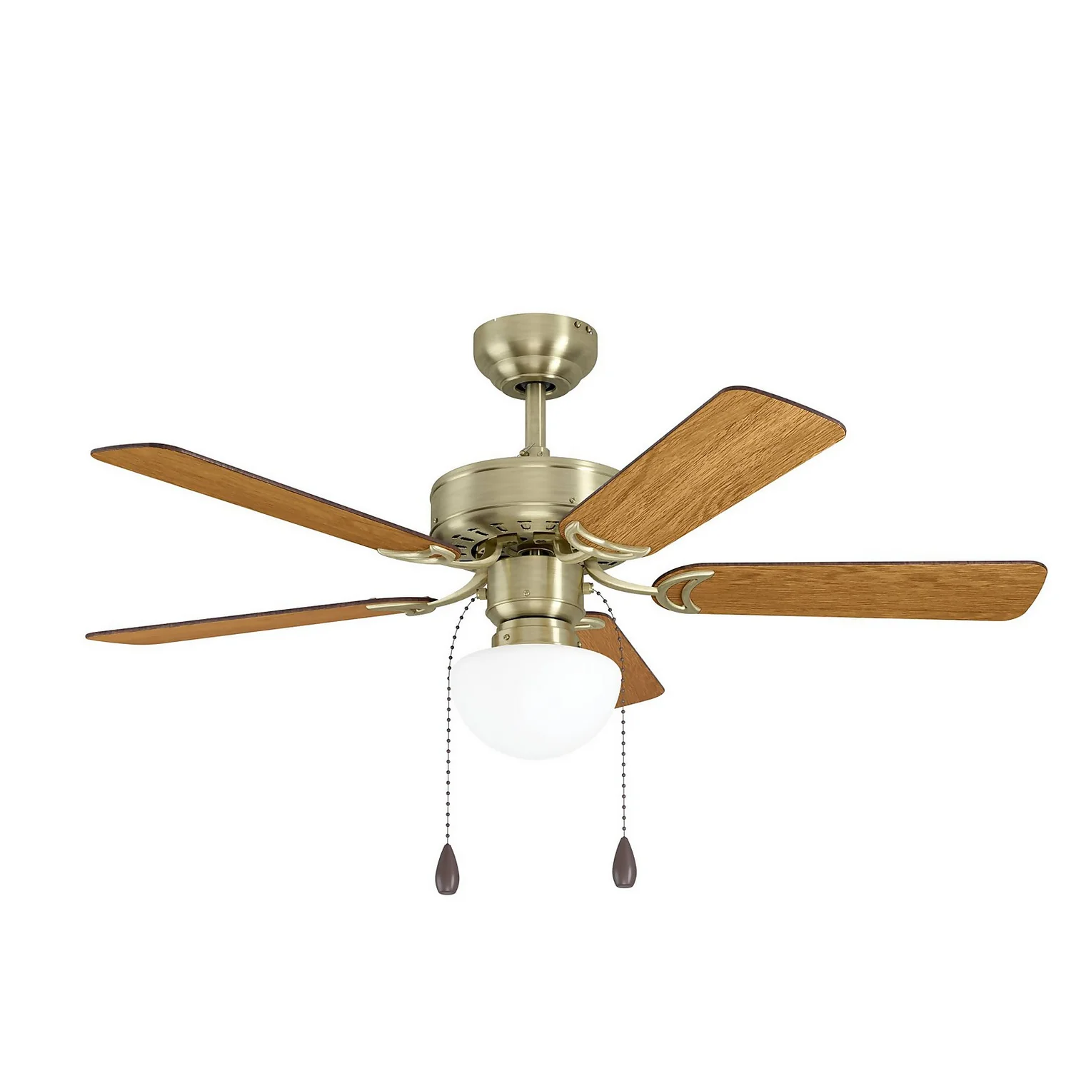Eglo Cadiz Ceiling Fan With Light - Aged Brass & Wood - Image 2