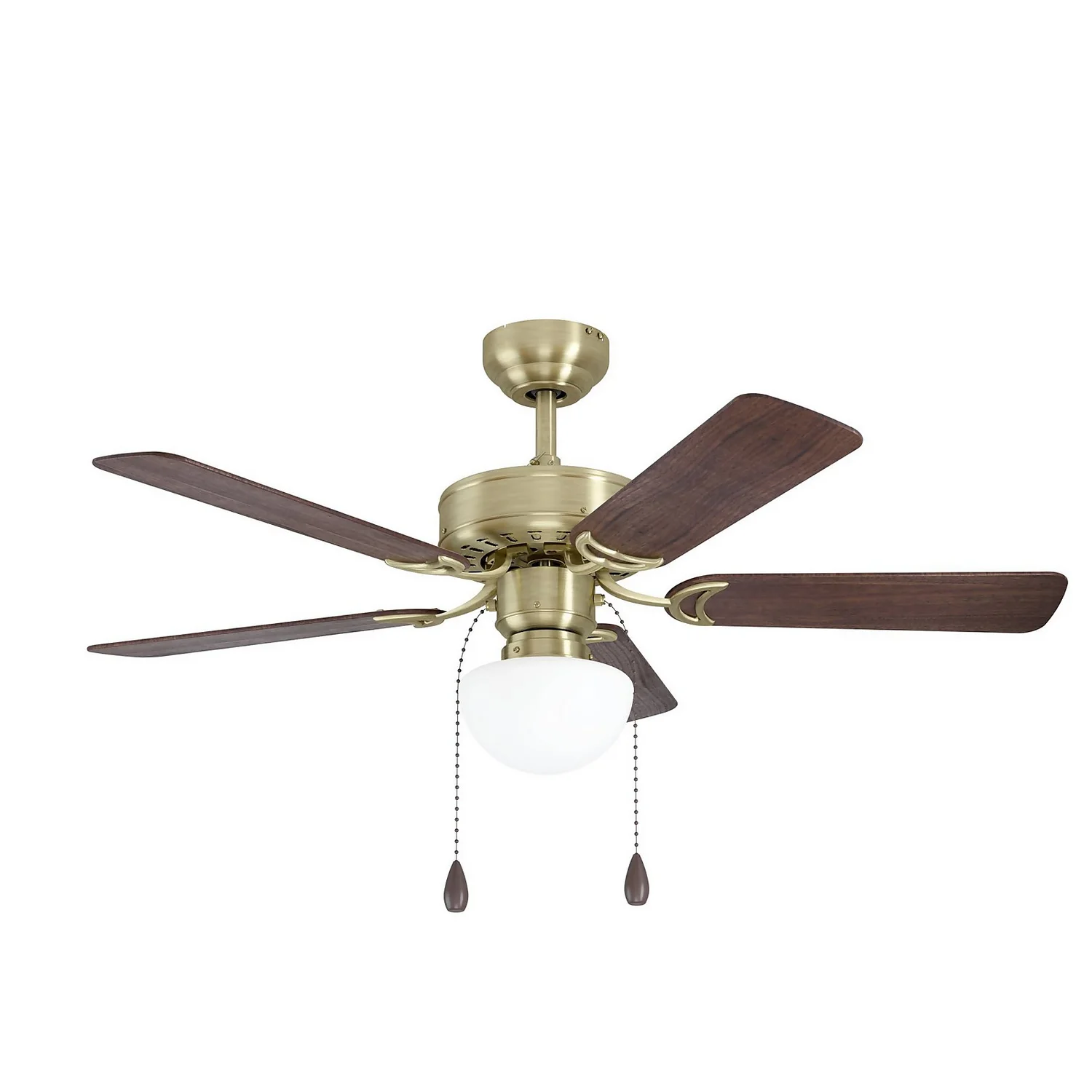 Eglo Cadiz Ceiling Fan With Light - Aged Brass & Wood - Image 3